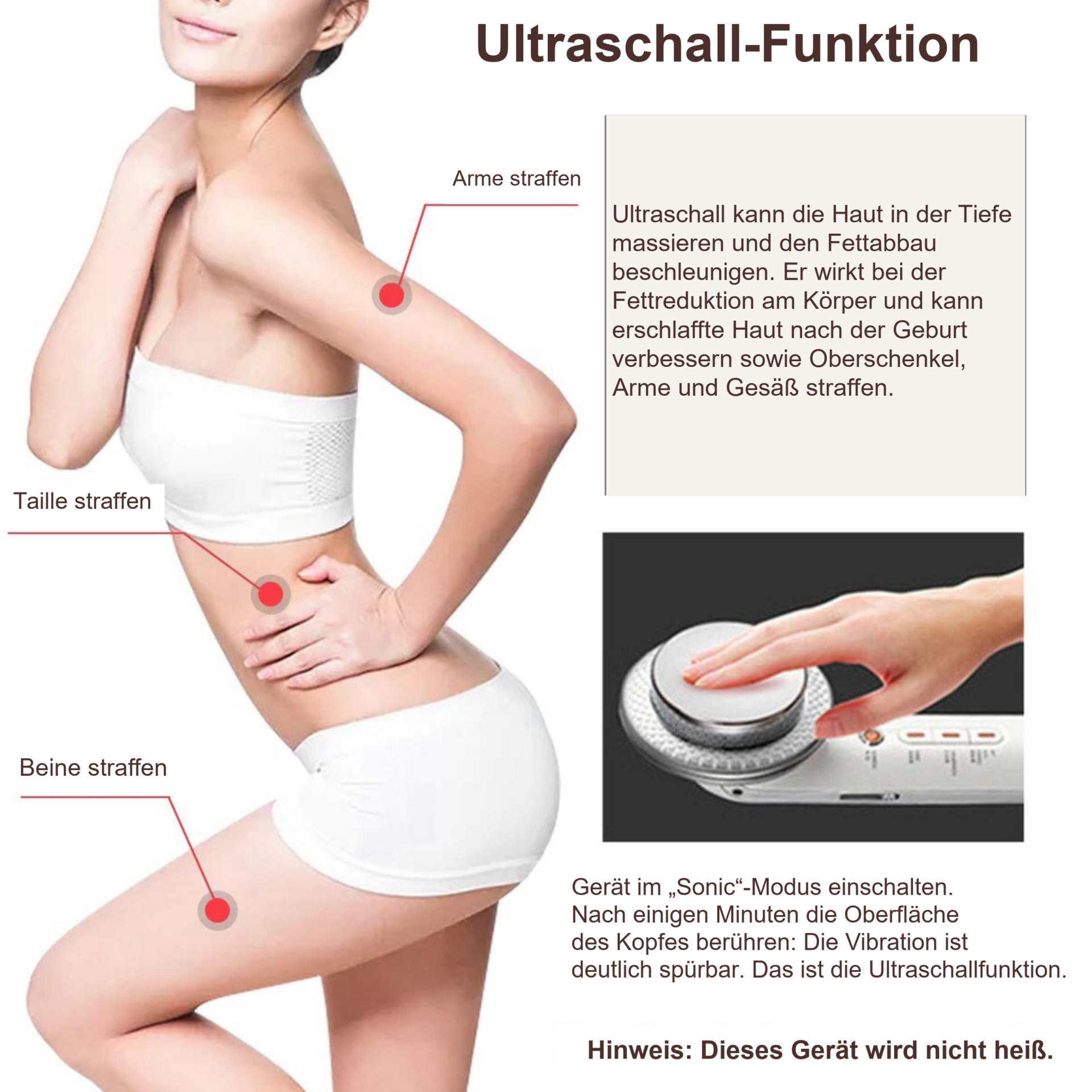 EMS-Ultraschall-Infrarot Beautyallrounder – Ultraschall und Körperzonen