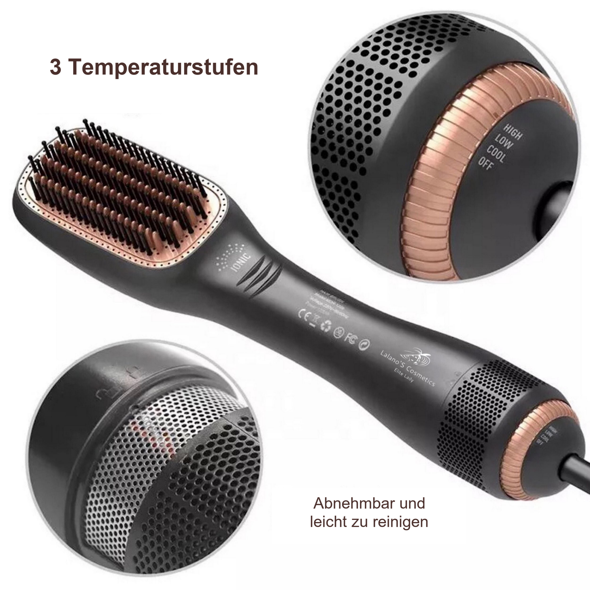 3 in 1 One Step Volumizer Hair Dryer 1200W – Stufen und Filter