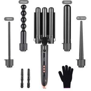Lockenstab 5 in 1 Multifunktion Lockenstylist – Lockenstab-Set mit Aufsätzen