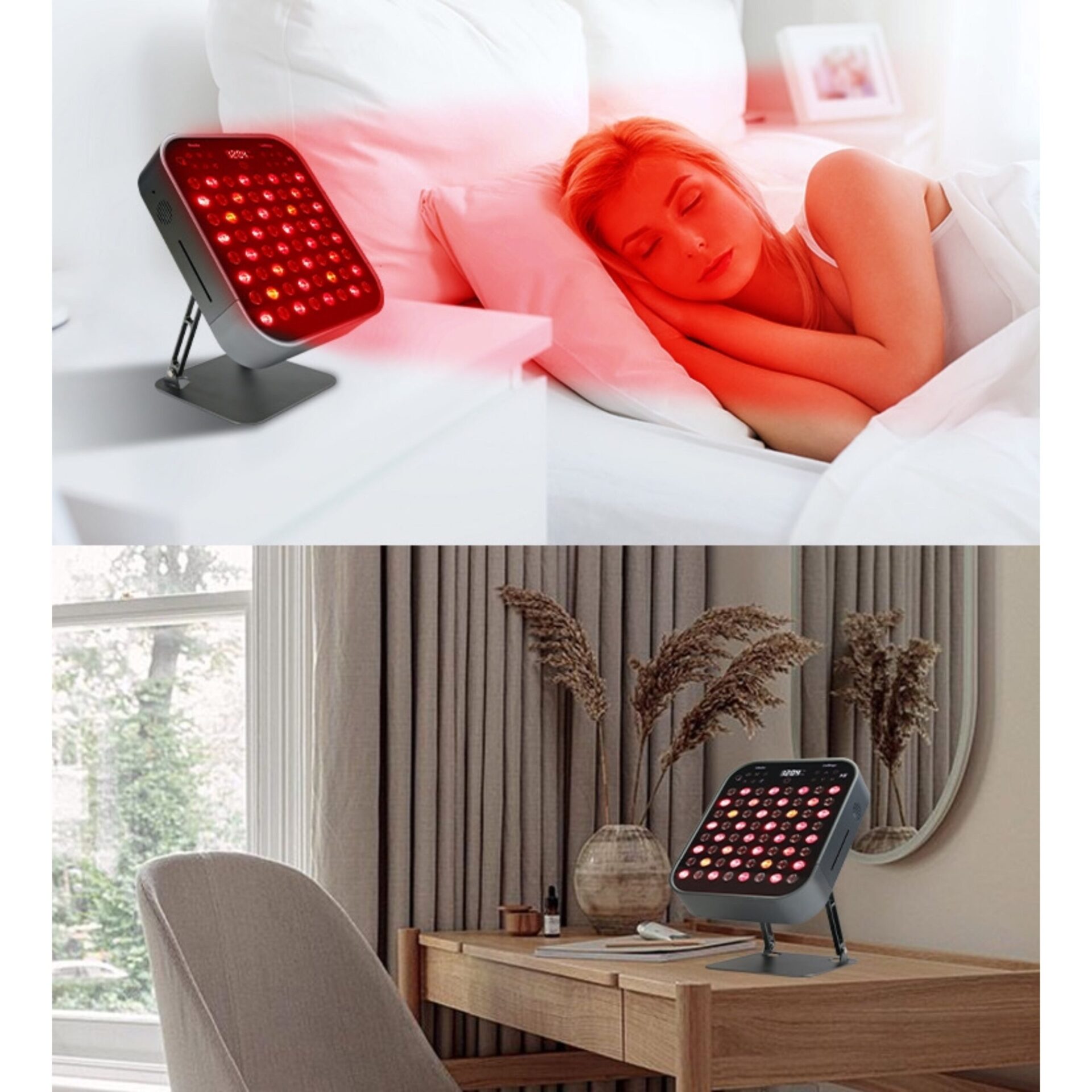Infrarotlampe Health & Beauty Therapie – Panel liegend verwenden und im Raum aufstellen