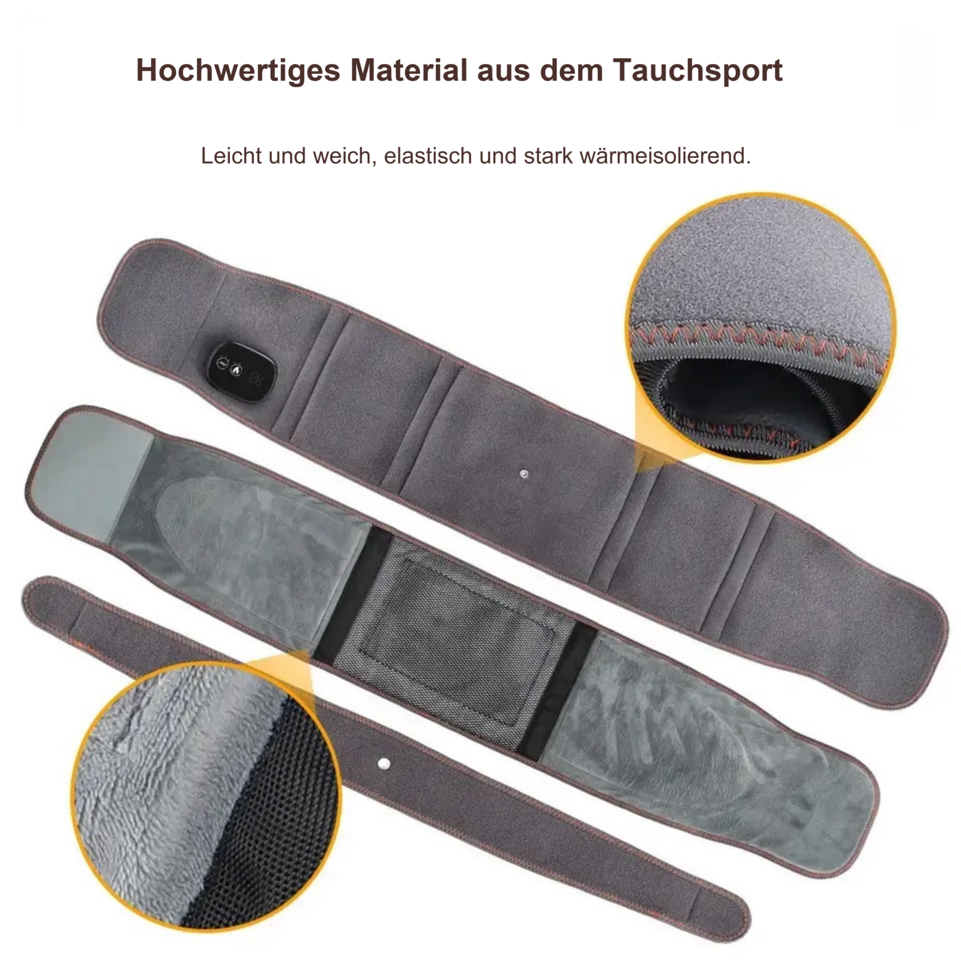 Wärmegürtel Massage-Rotlichtheizgurt – offener Gürtel und Material