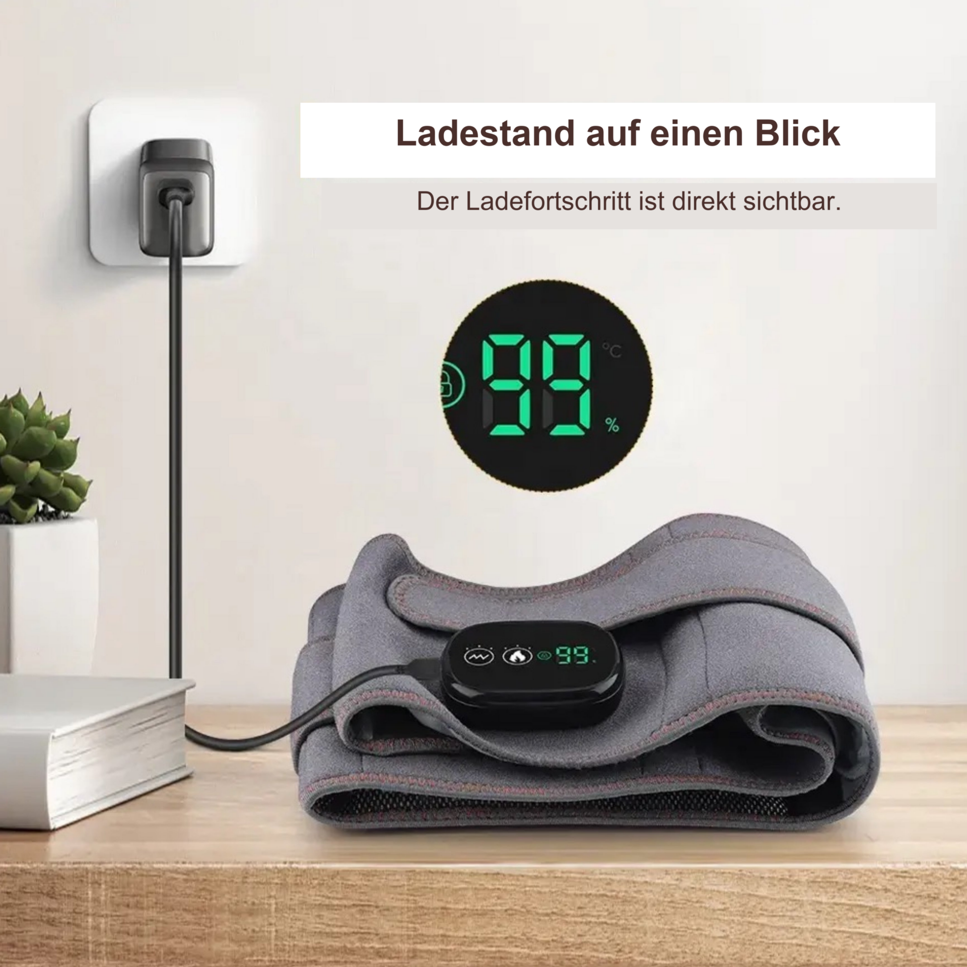 Wärmegürtel Massage-Rotlichtheizgurt – Ladestand und Anschluss