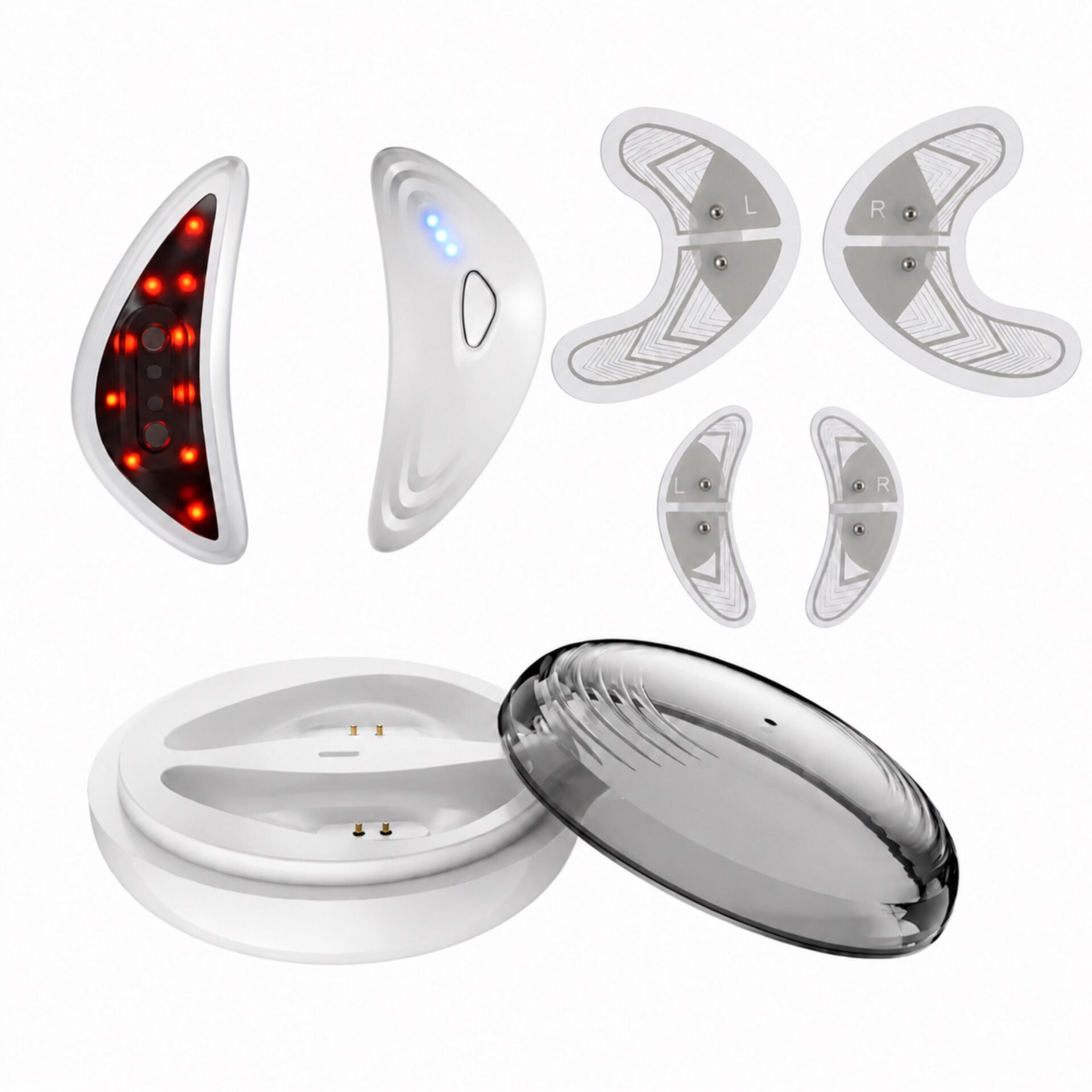 Gesichtsmassagegerät LUMIÉRA EyeLift Pro Augenmassagegerät mit Rotlicht & Mikrostrom – EyeLift-Set mit Ladeetui