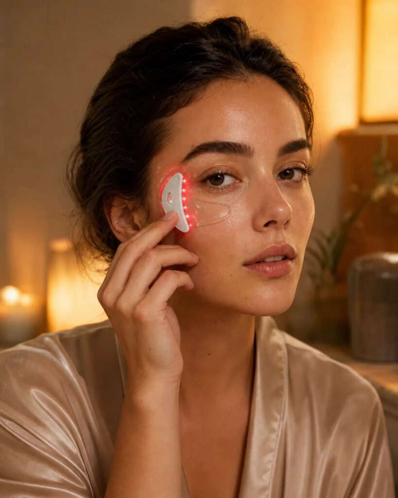 Gesichtsmassagegerät LUMIÉRA EyeLift Pro Augenmassagegerät mit Rotlicht & Mikrostrom – Augenpartie