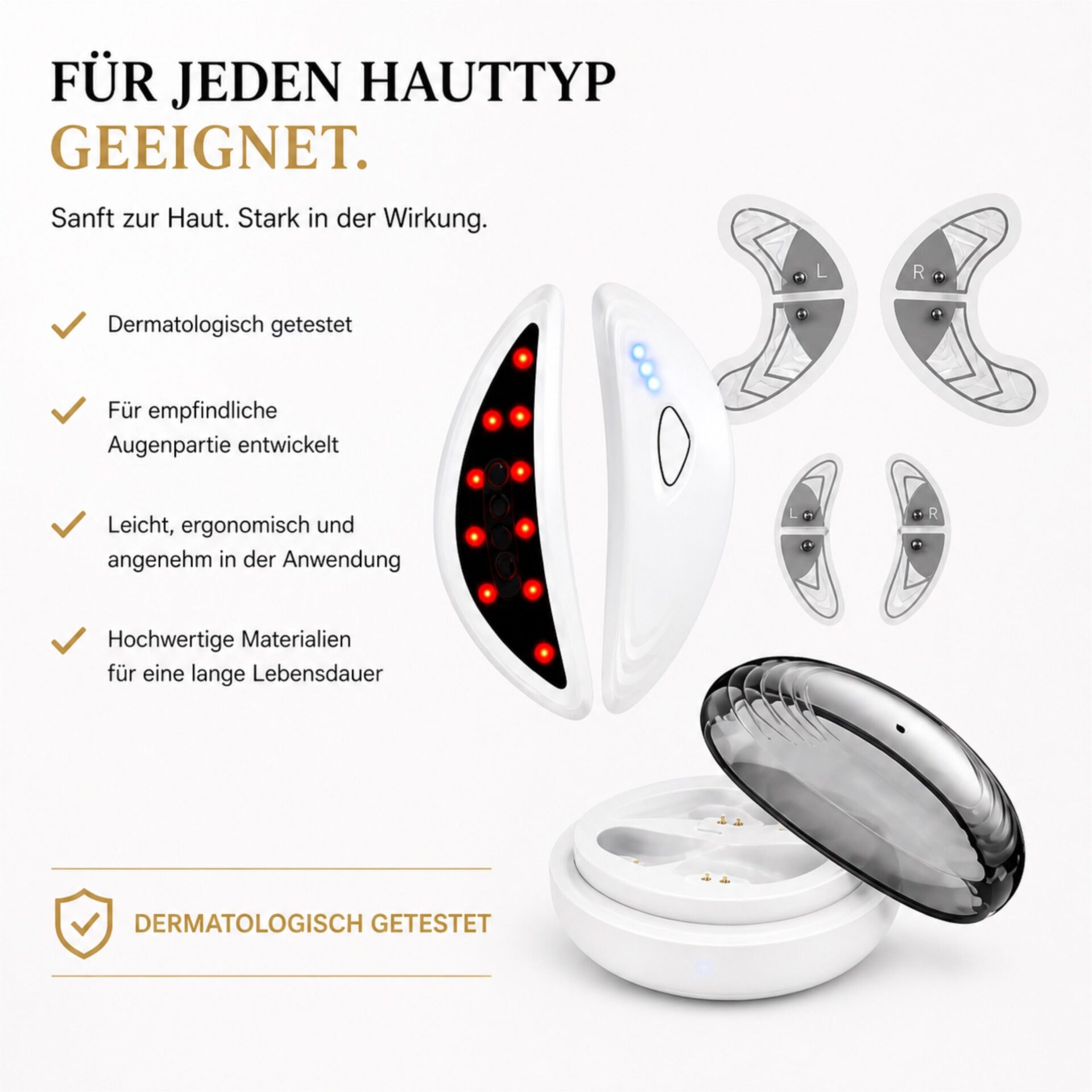 Gesichtsmassagegerät LUMIÉRA EyeLift Pro Augenmassagegerät mit Rotlicht & Mikrostrom – vorhandene Produktübersicht
