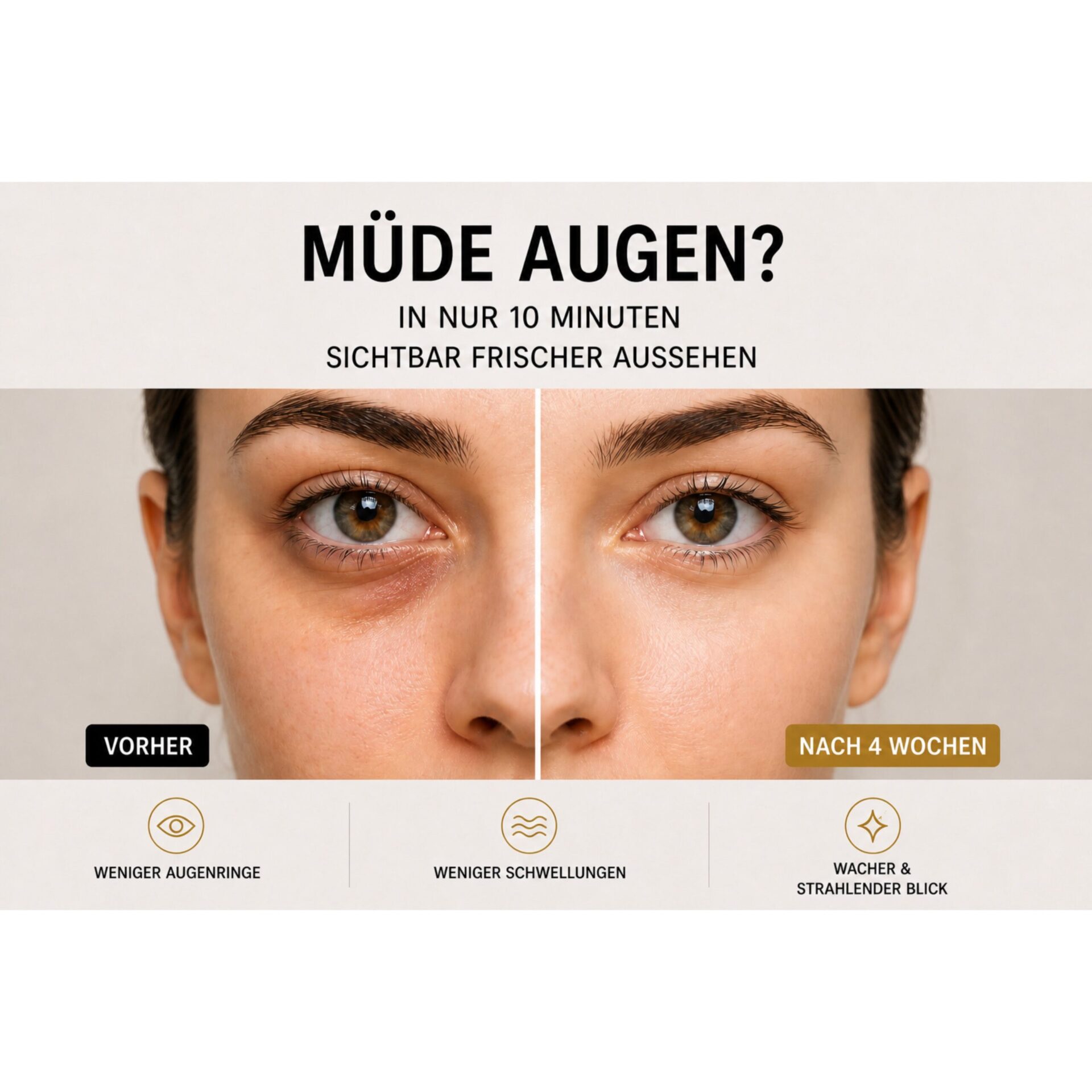 Gesichtsmassagegerät LUMIÉRA EyeLift Pro Augenmassagegerät mit Rotlicht & Mikrostrom – vorhandenes Ergebnismotiv