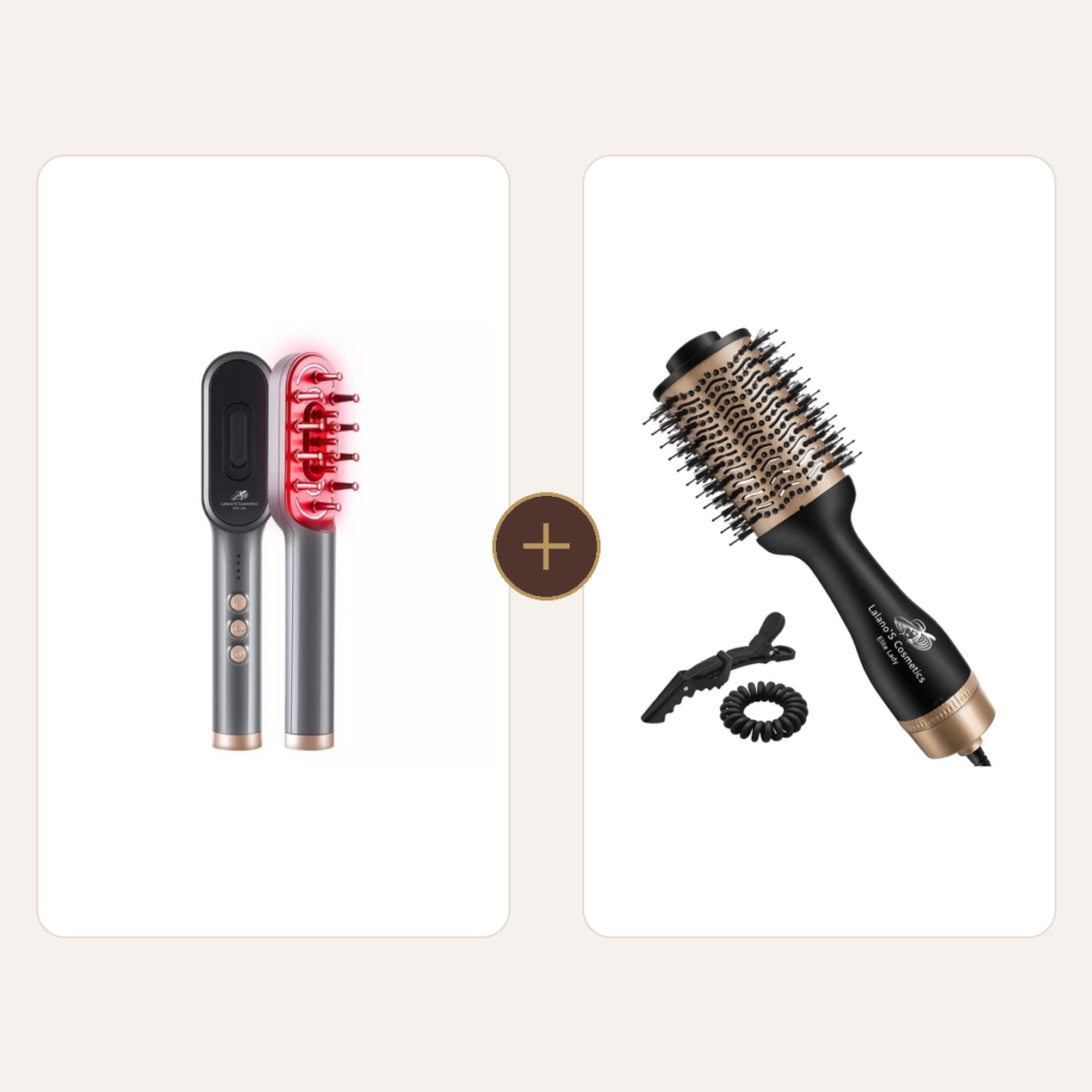 Haarpflege & Styling-Duo: 1 × Hair PowerComb, Anti-Haarausfallbürste + 1 × One Step Warmluftbürste, 1200 W