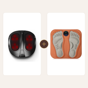Fu&szlig;massage & W&auml;rme-Duo: 1 &times; Shiatsu Fu&szlig;massageger&auml;t mit W&auml;rmefunktion + 1 &times; Fu&szlig;massageger&auml;t 3D Fu&szlig;massagematte
