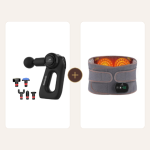 Massage & W&auml;rme-Set: 1 &times; Massagepistole Ergo MassageGun + 1 &times; W&auml;rmeg&uuml;rtel Massage-Rotlichtheizgurt
