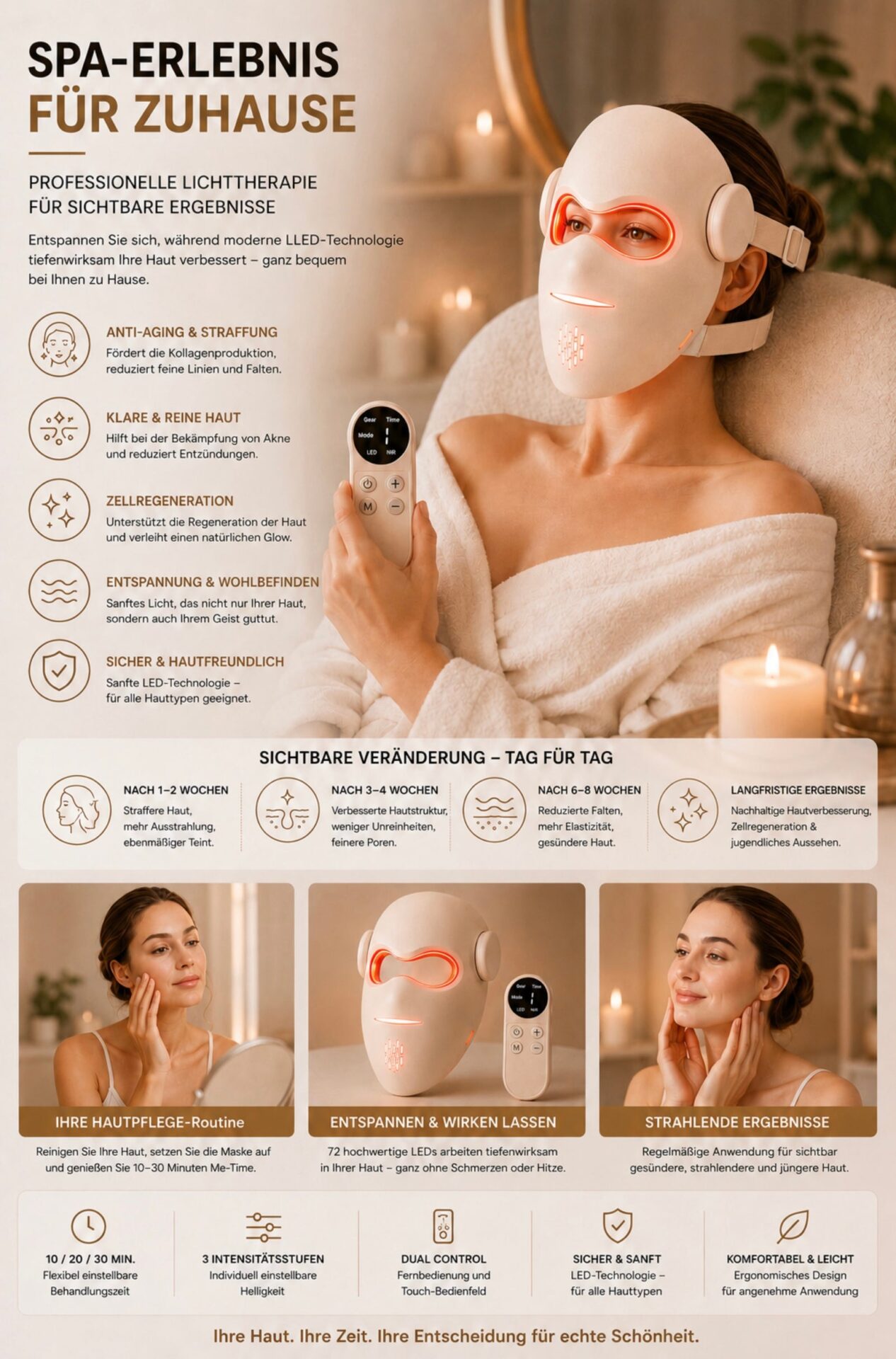 LUMIVANCE – Anwendung der LED-Lichtmaske zu Hause